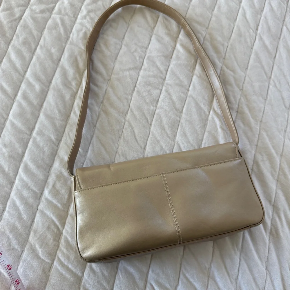 Vintage Preston & York cream ivory genuine leather purse shoulder bag minimalist - Picture 3 of 9
